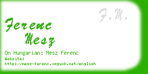 ferenc mesz business card